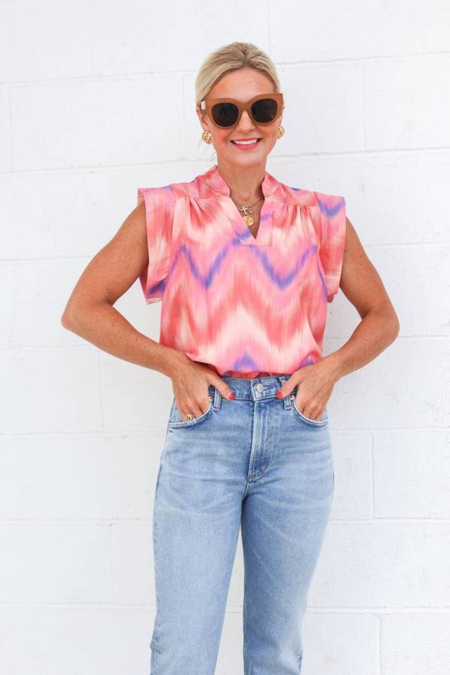 Willa Story Annie Sleeveless Blouse Top Multi Pink S NWT Festival Western Boho